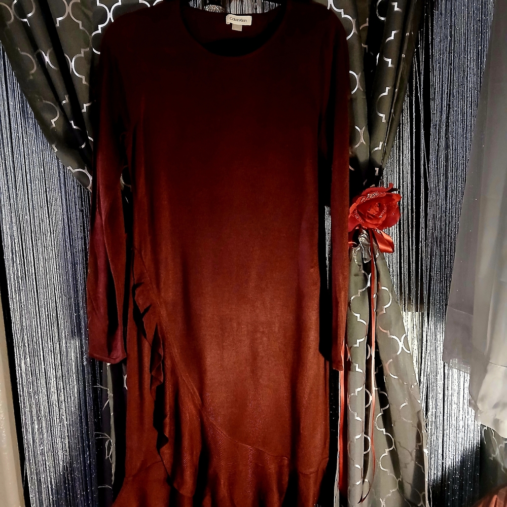 Calvin Klein Burgundy Maxi Dress